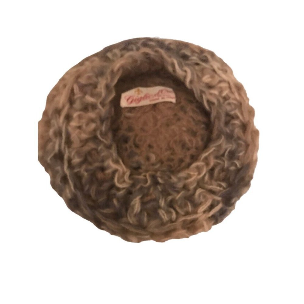 Giglio d'Oro Vintage Knit Cloche Hat Beret Made In Italy Tan Light Brown - Picture 5 of 5